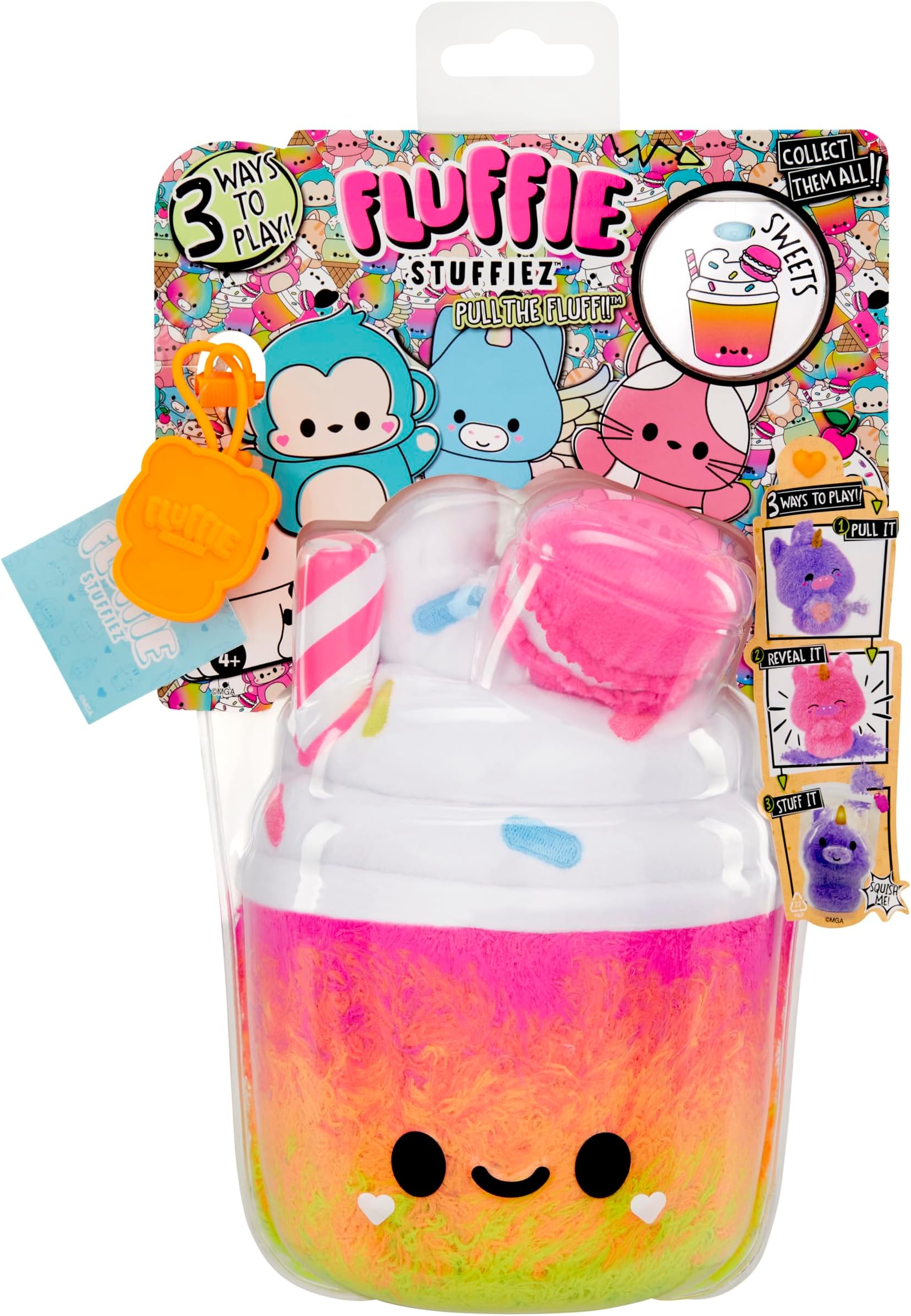 Fluffie Stuffiez Shake Small Collectible Feature Plush, Surprise Reveal Unboxing with Huggable ASMR Fidget DIY Fur Pulling, Ultra Soft Fluff