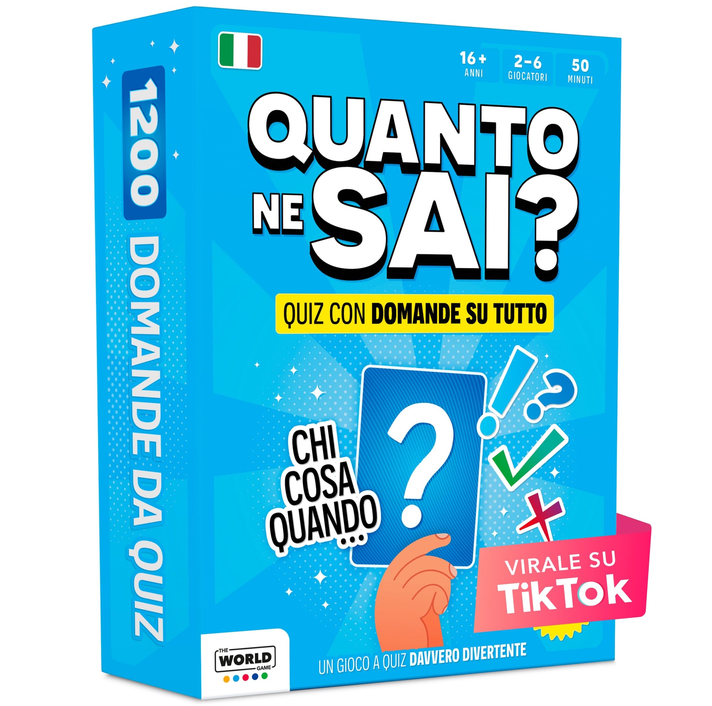 Quanto ne sai? - Versione Italiana - Giochi da Tavolo Adulti con 1200 Domande - Divertente Gioco di Trivia - Giochi di Società con Carte di Trivia - Giochi da Viaggio per Famiglia e Adolescenti