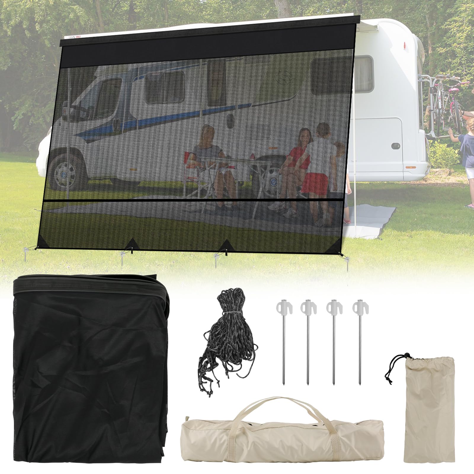 MC&SA Tenda per Portellone Posteriore SUV, Riparo per la Privacy, Idrorepellente, Nero, Portatile, Spogliatoio, per Bicicletta, WC, Doccia, Dormire, Spiaggia, Nuoto, L: 1,5 m x 1,5 m x 2,3 m, 6