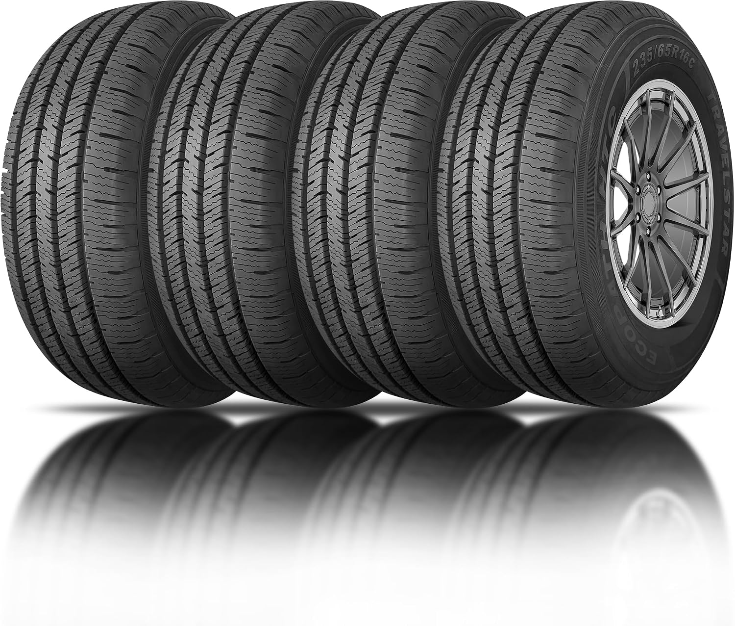 Set of 4 (FOUR) Travelstar EcoPath HTC 235/65R16C 121/119 Load Range E 10PR High Performance All Season Highway Terrain SUV/Light Truck Tire 235/65/16 (Tire Only)