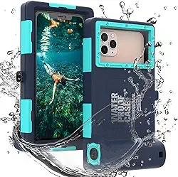 Capa de telefone de mergulho à prova d'água, capa à prova d'água para iPhone 17/16/15/14/13 Pro Max Plus, profissional [50 pés/15m] Capa de vídeo com foto de surfe subaquático para iPhone Samsung