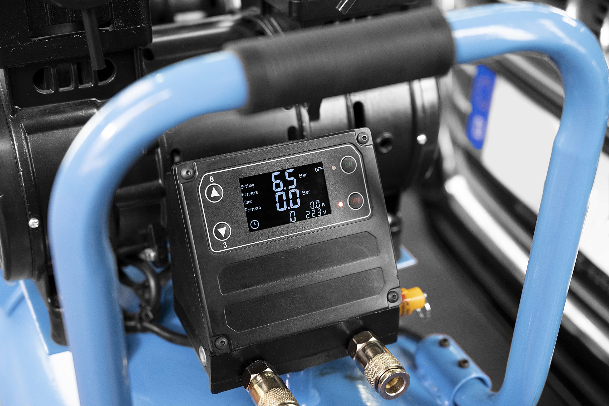 Güde Kompressor Airpower 375/8/100 ED-SILENT (2 Motoren, flüsterleise 61 dB(A), öl- und wartungsfrei, 8 bar, 2200 W, 100 l Kessel, eff. Liefermenge 360l/min, Sicherheitsventil, Wasserablassschraube)