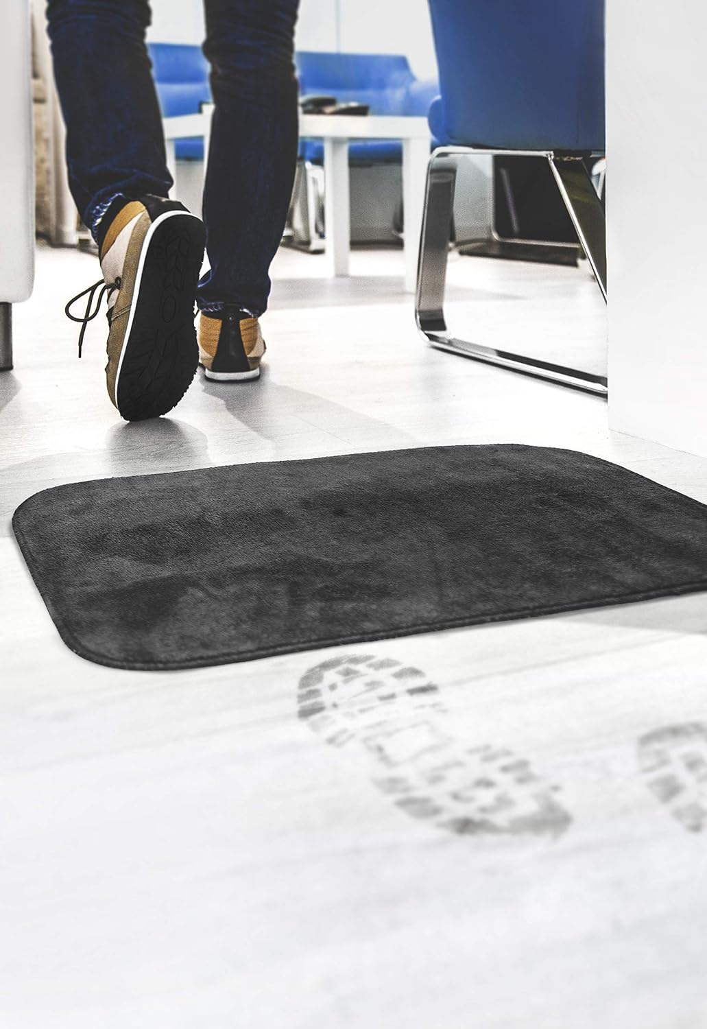GEMITEX Carpet MERLINO 50X80 ULTRASSORBENTE, Polyester, Anthracite, 50 x 80 cm (Rectangular) - Image 3