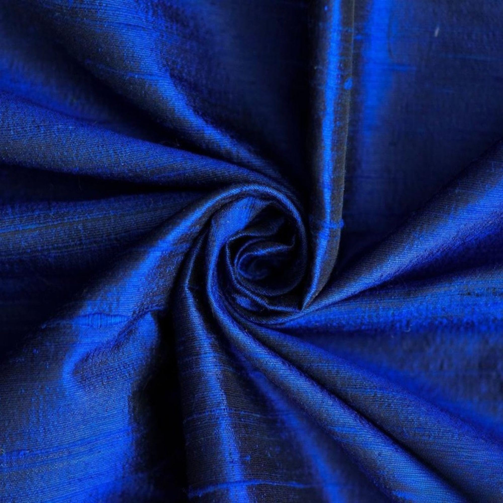 Fabric Mart Direct Royal Blue Silk Dupioni Fabric By The Metre, 6 Continuous Metres 104 cm width Slubbed Dupioni Silk Solid Color Blue Wholesale Combination Upholstery Fabric for Curtains Bridal Dress โ image 1