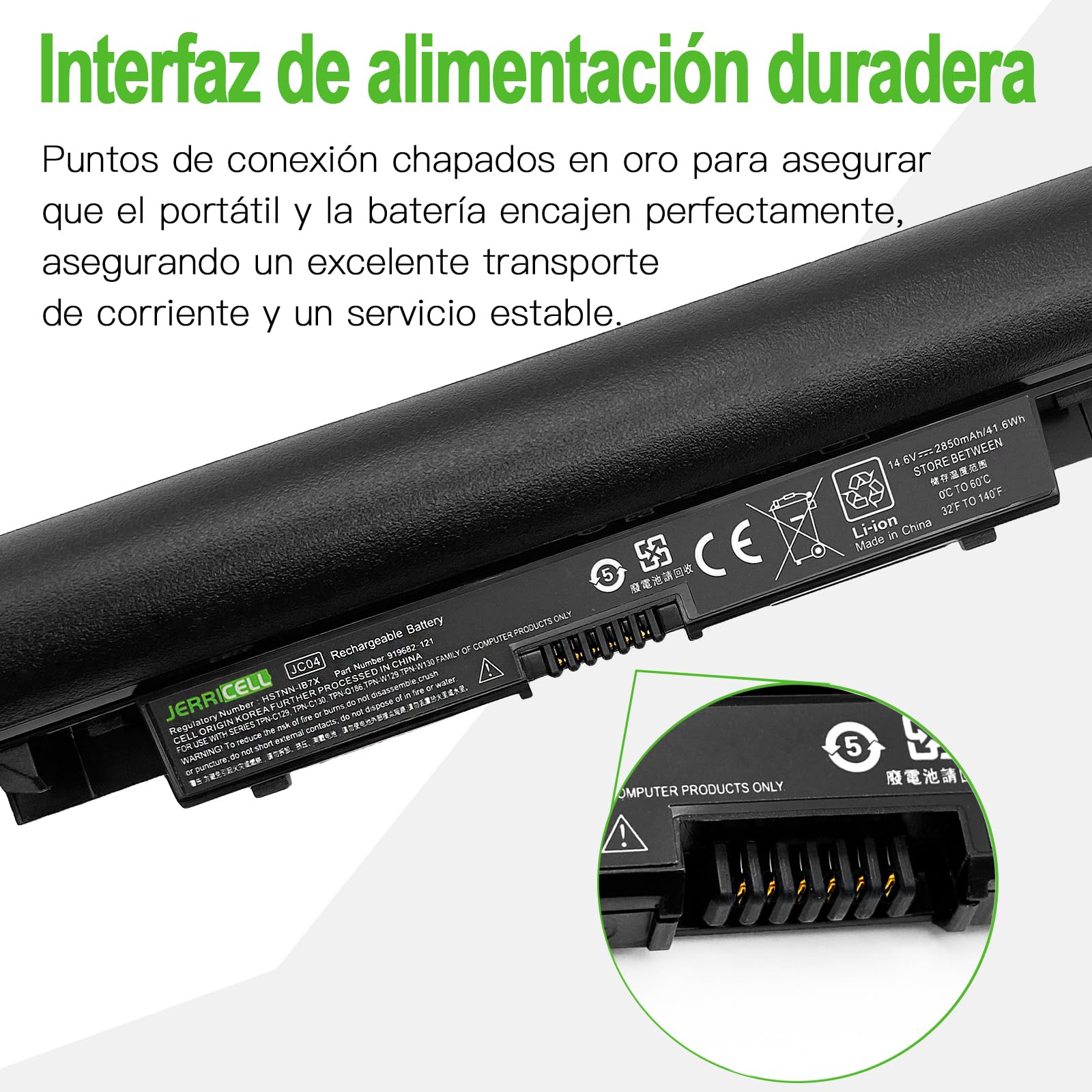 2850mAh Batería JC04 919701-850 919700-850 Batería de portátil para HP Pavilion 250 G6 255 G6 246 245 240 G6 JC03 JCO4 919682-121 HSTNN-LB7W 919681-221 919682-421 14-BS036NG 15-BS036NG