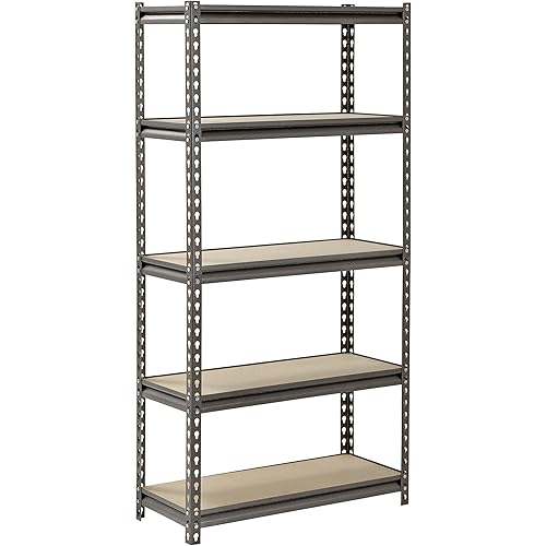Muscle Rack UR301260PB5P-SV Silver Vein Steel Storage Rack, 5 Adjustable Shelves, 4000 lb. Capacity, 60" Height x 30" Width x 12" Depth, Silver