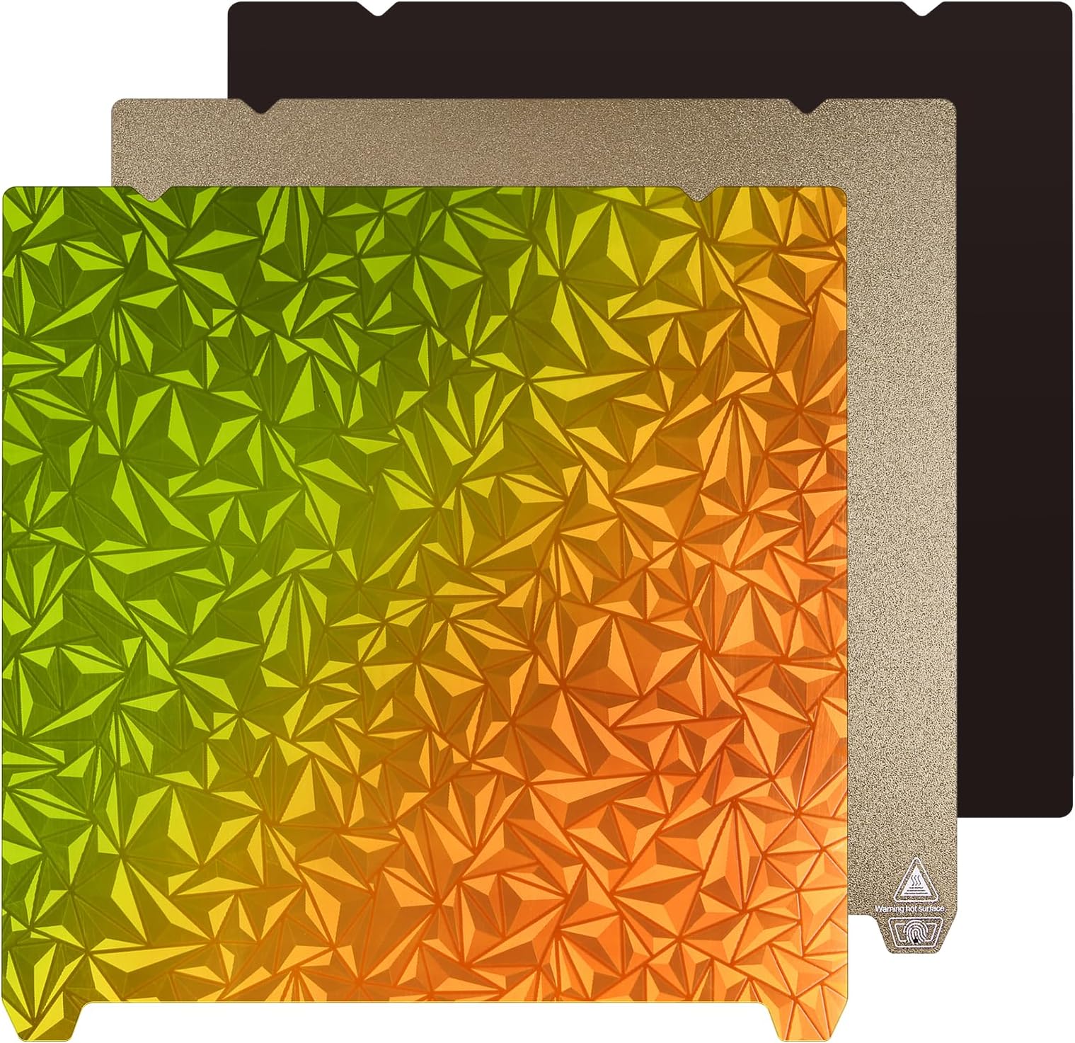 Ender 3 S1 Plus Build Plate, Double Sided PEO PEI Bed Sheet, Magnetic Spring Steel Diamond Holographic PEO + Textured PEI Surface for Creality CR-10S,CR-10 Smart/Pro,Longer LK5 Pro,310x315mm