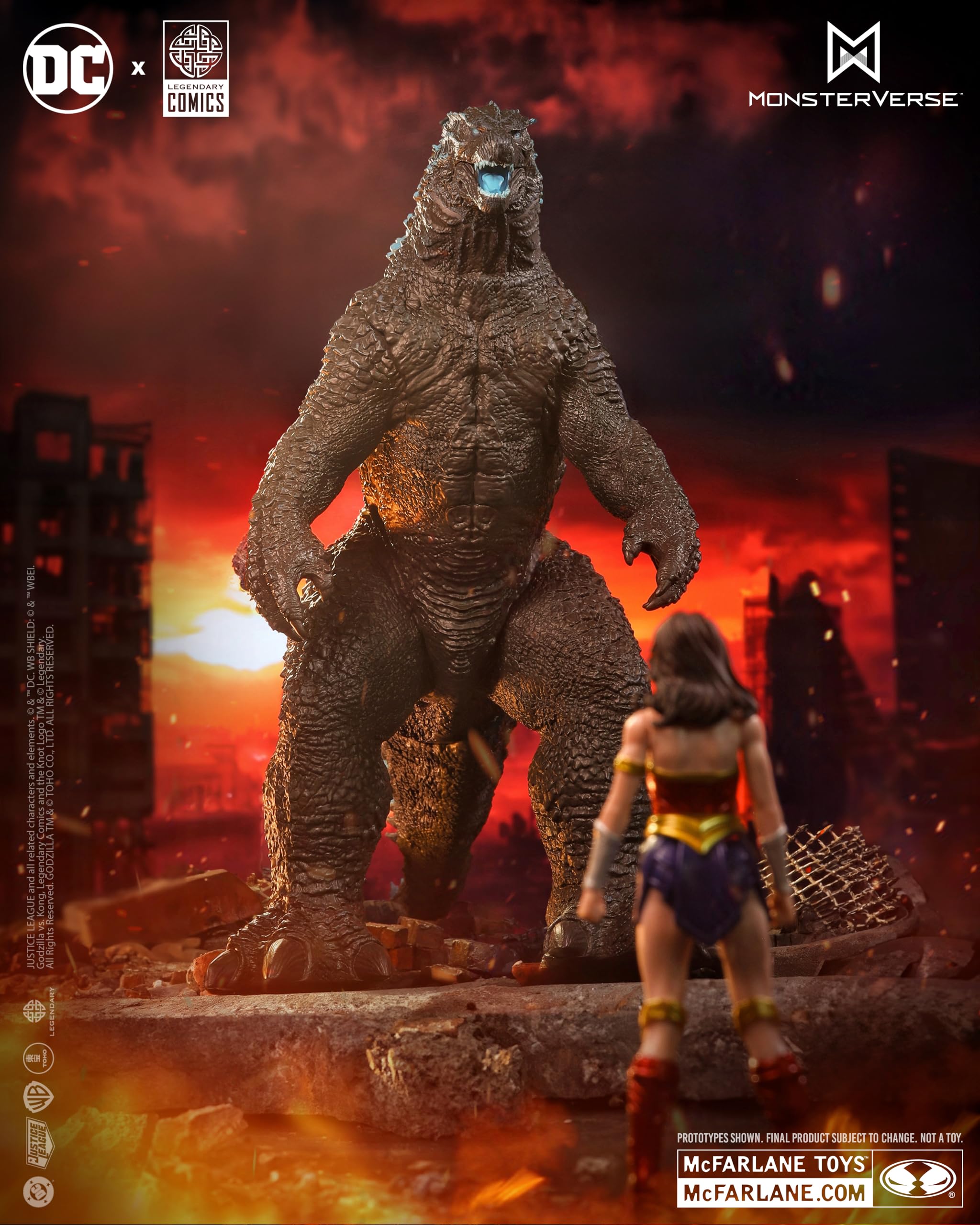 McFarlane Toys - DC Multiverse Wonder Woman kontra Godzilla (Liga Sprawiedliwości kontra Godzilla) 2 szt