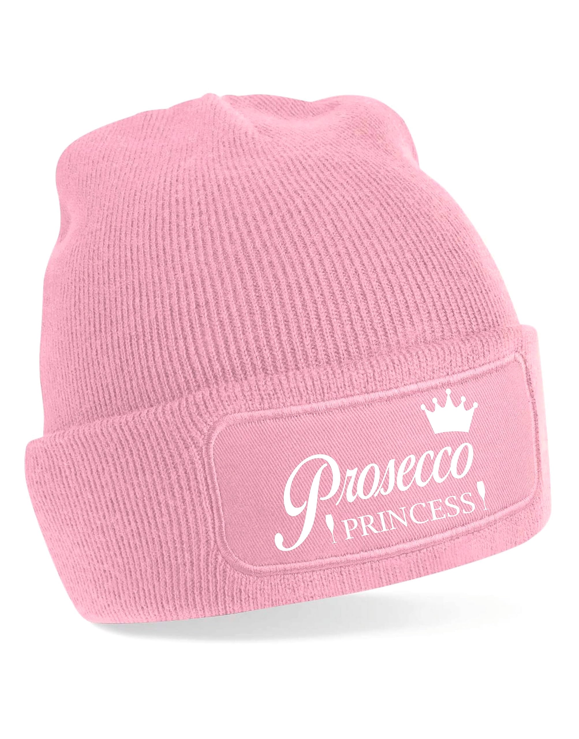 Print4U Prosecco Princess Beanie Hat Birthday Hen Party Gift for Ladies Pink