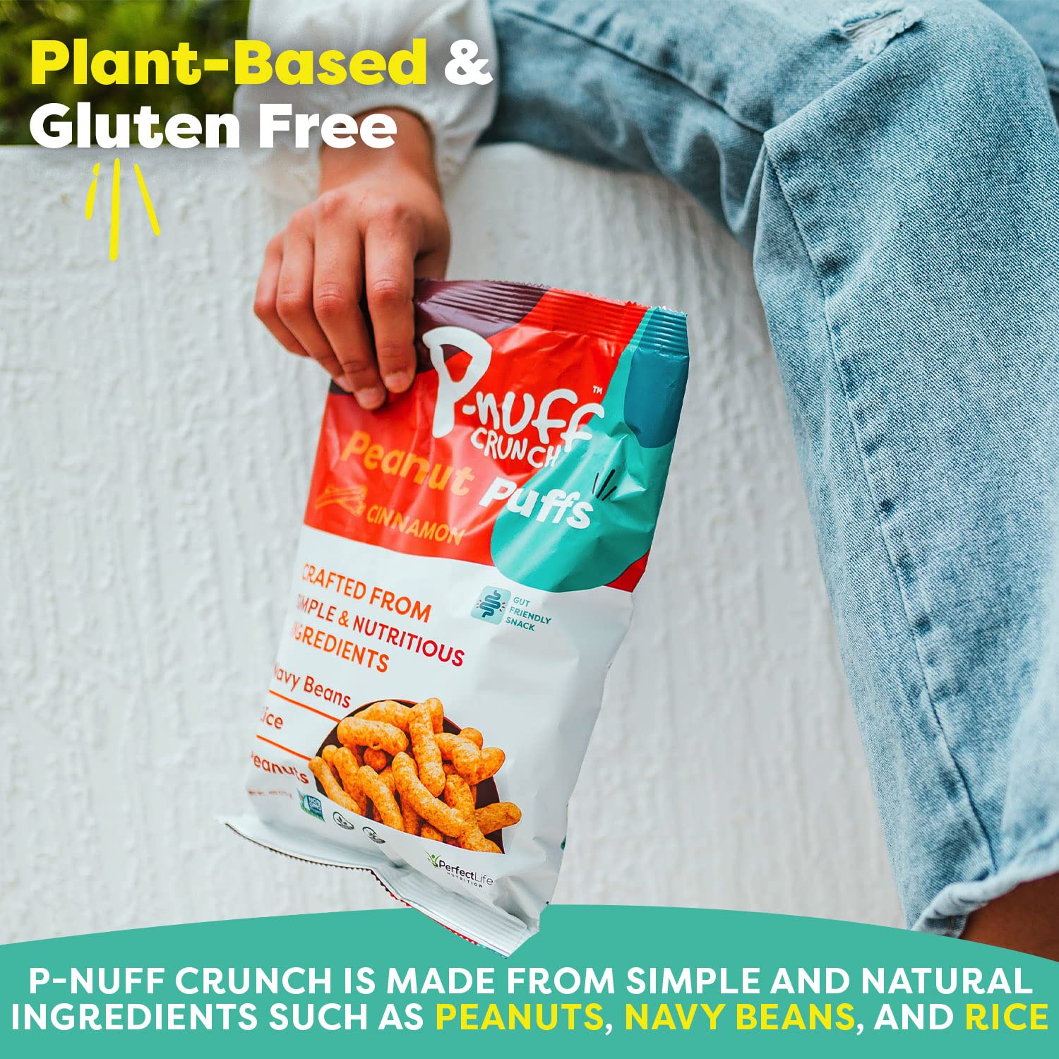 Buy Pnuff Crunch Baked Peanut Puffs Healthy, Low Carb Peanut Butter Puffs, Complete Vegan