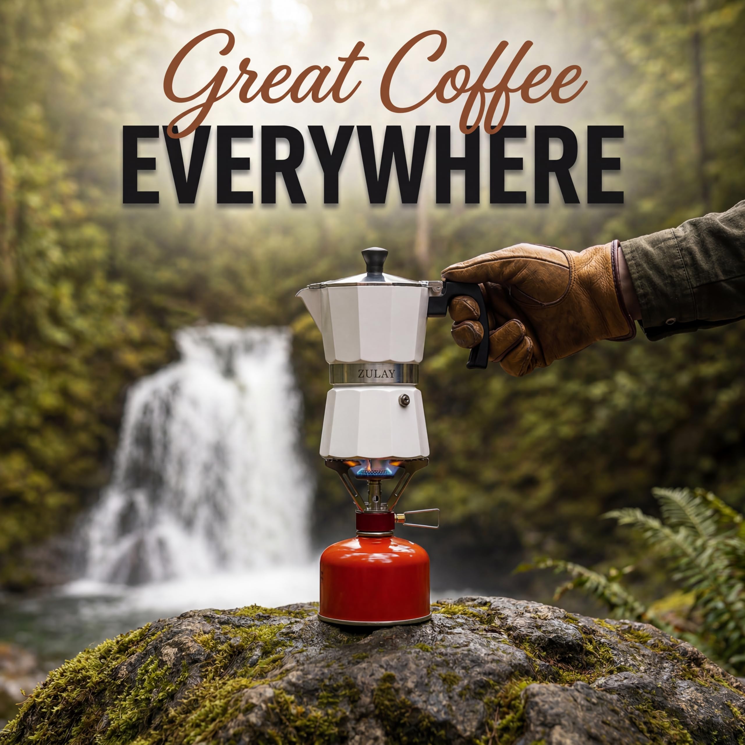 Zulay Premium Moka Pot Espresso - Cafetera espresso a prueba de fugas - Perfecto para auténtico espresso de estilo cubano e italiano - Hace 3 tazas de espresso, color blanco