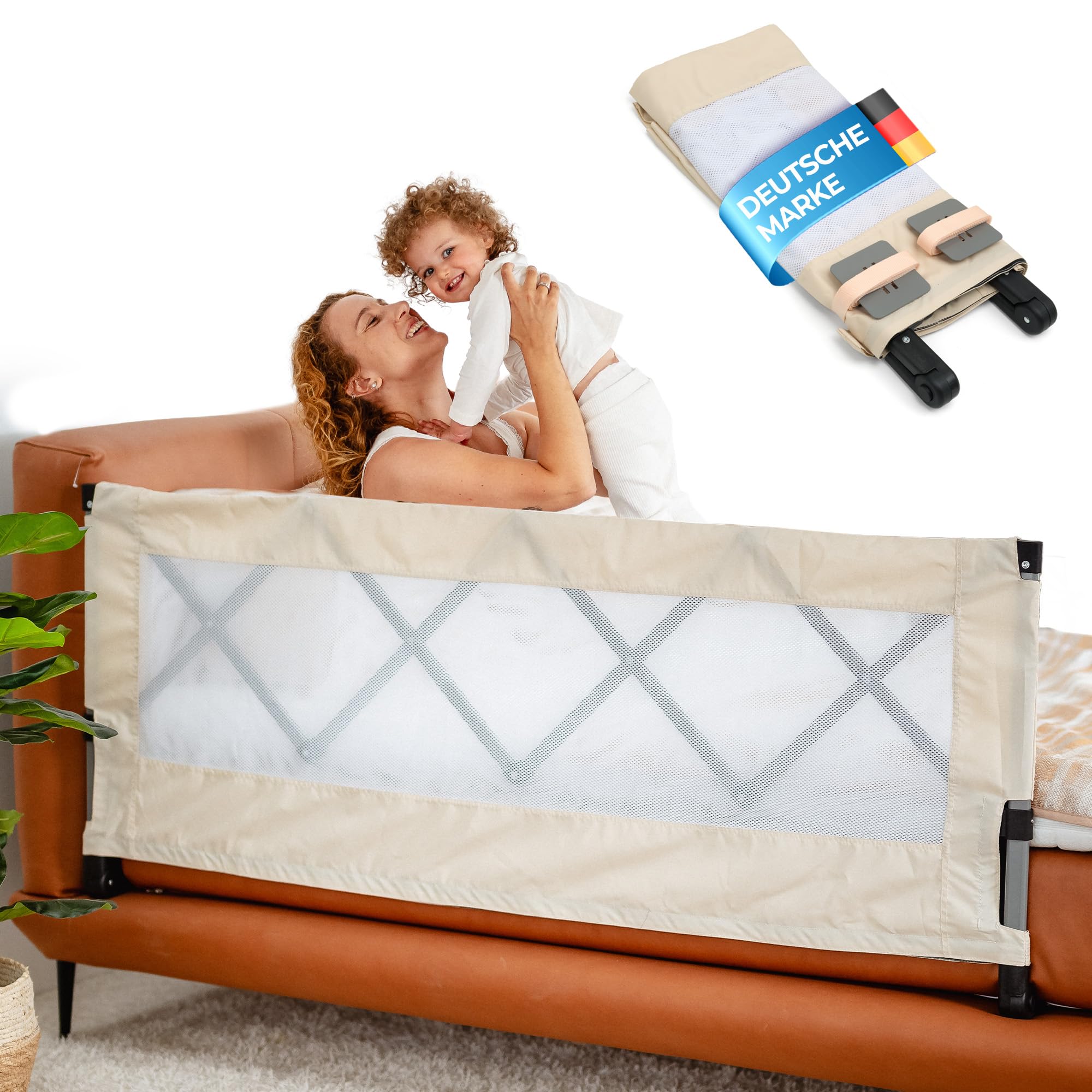 Nuvito Rausfallschutz Bett Faltbar Kompaktes und Handliches Bettgitter für Reise, Übernachtungen, Hotels, bettschutzgitter für Boxspringbett, Massivholzbett, Metallbett