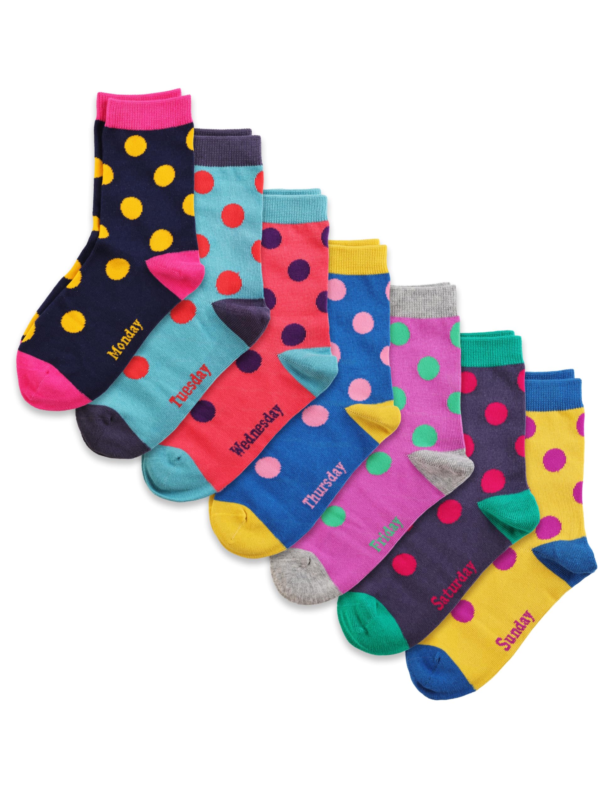 COTTON DAY 7 Days of the Week Kids Girls Cute Fashion Design Socks Gift Box