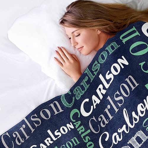 Miniatura 259 de Mantas personalizadas con nombre para niños, mantas de bebé personalizadas para niños y niñas, manta de nombre personalizada súper suave para niños