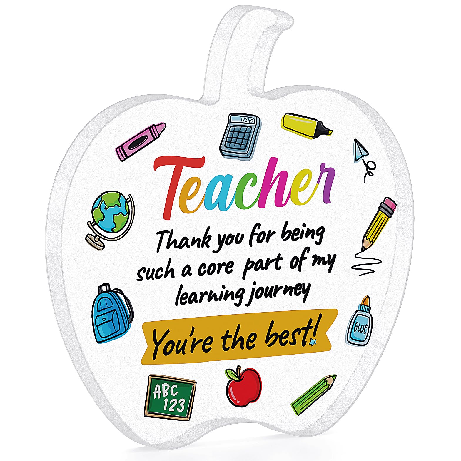 Bestafiesta Men's Clear Teacher Thank You Gifts Thank You Gift Teacher Present Christmas Cmas Acrylic Bright Colour Apple Ornat Thankyou Gift For For Wo For Him For Her