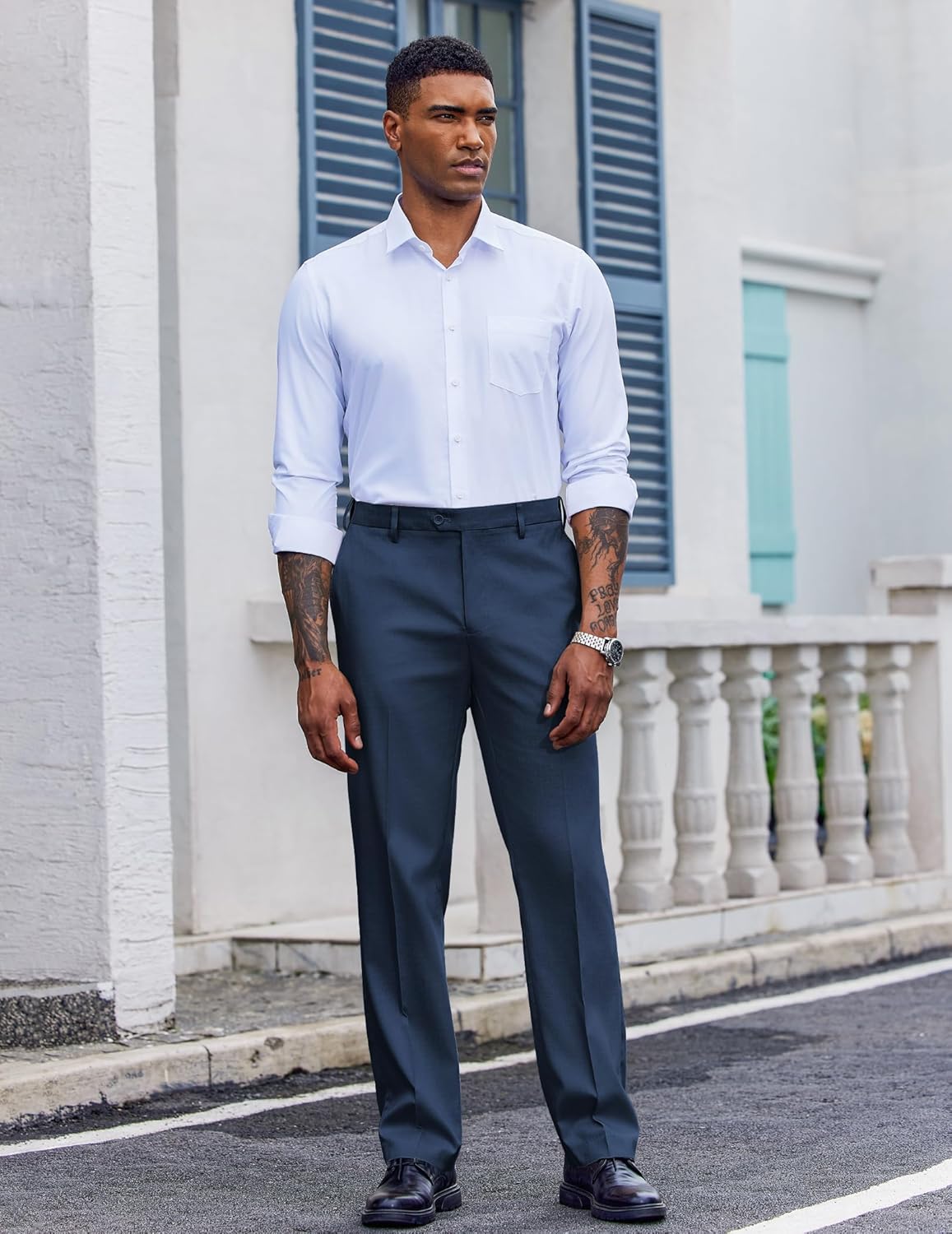 COOFANDY Calça social masculina com ajuste clássico, frente lisa, casual, cintura expansível, calça social em promoção! Veja a oferta e mais achadinhos de Calças 6 Hoje é o melhor dia para comprar COOFANDY Calça social masculina com ajuste clássico, frente lisa, casual, cintura expansível, calça social com aquele preço maroto! Promoção! Aproveite a oferta! 6