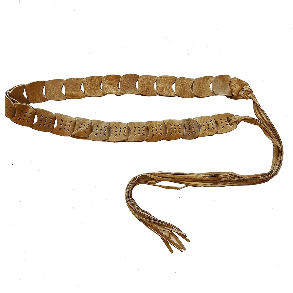 HERITAGE LEATHER FRINGE BELT ベージュ Axesoria Real Suede Leather Fringe Belt Sand S/M at Amazon