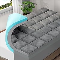 Vista 11 de OLANLY Cubrecolchón de Espuma Viscoelástica de Doble Capa de 4 Pulgadas Tamaño Queen para Dolor de Espalda, Funda de Colchón Tipo Pillow Top