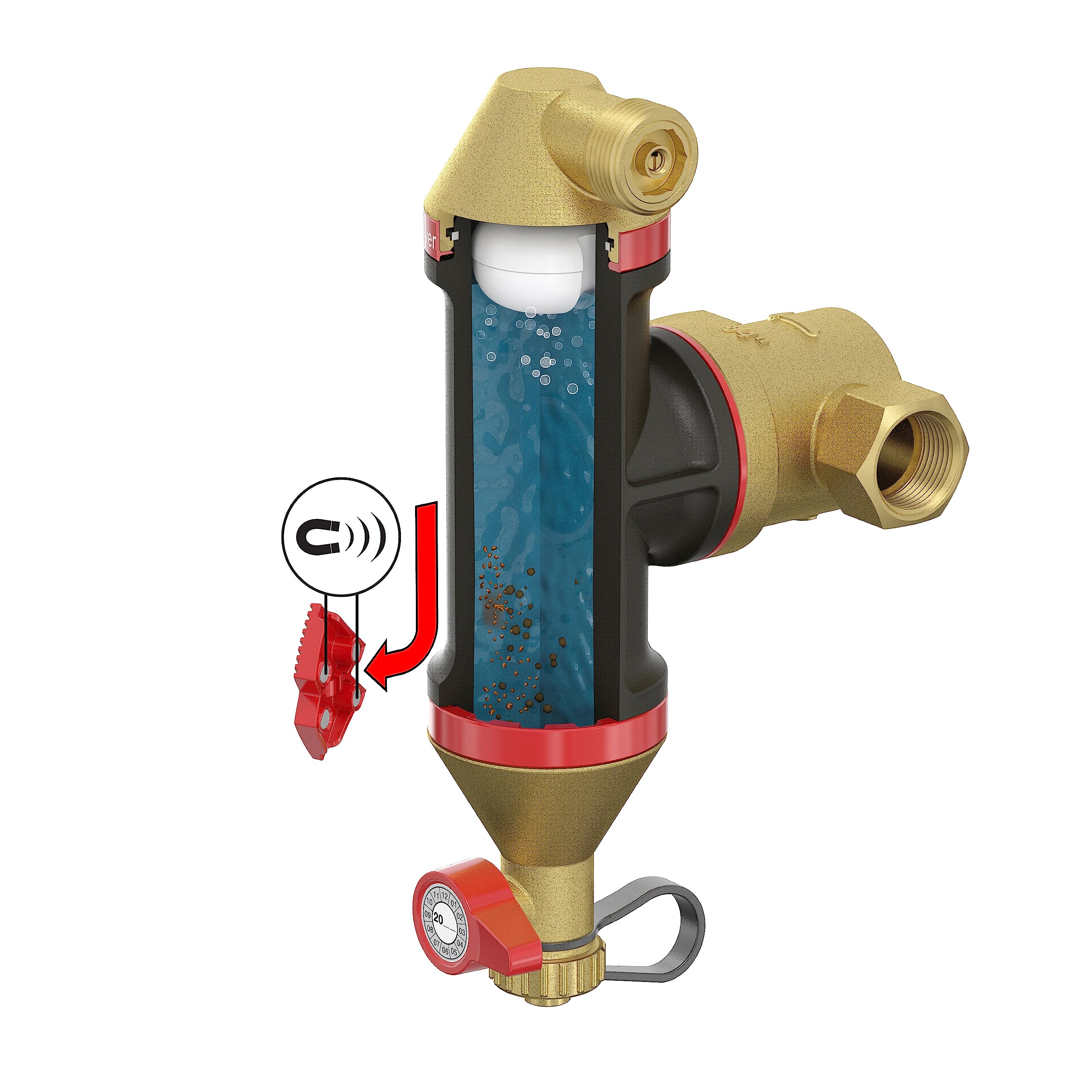 Flamcovent Clean Smart Air e defangatore per impianto di riscaldamento centralizzato G¾ "F 30041