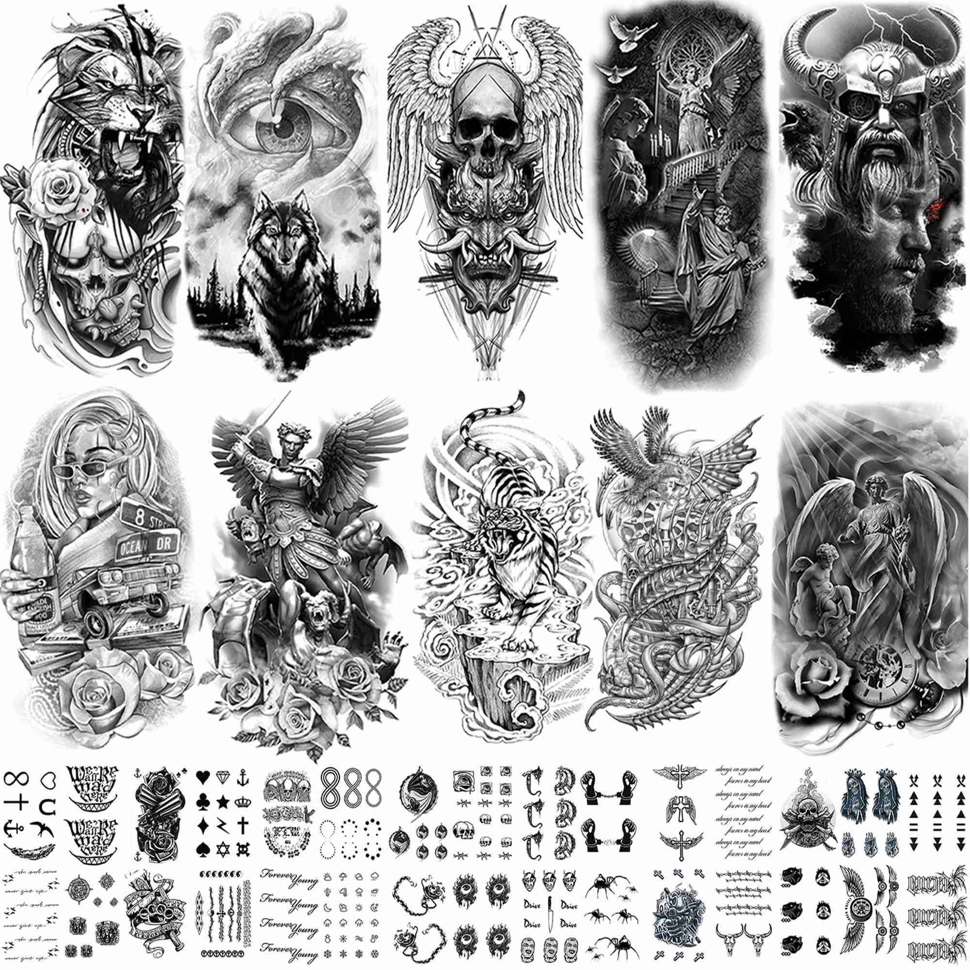 Buy Quichic 200+ Pieces Temporary Tattoo Prison Large Tattoos for Men