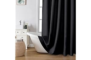 OVZME Zora Solid Black Shower Curtain | Perfect for a Stylish and Water-Repellent Bathroom