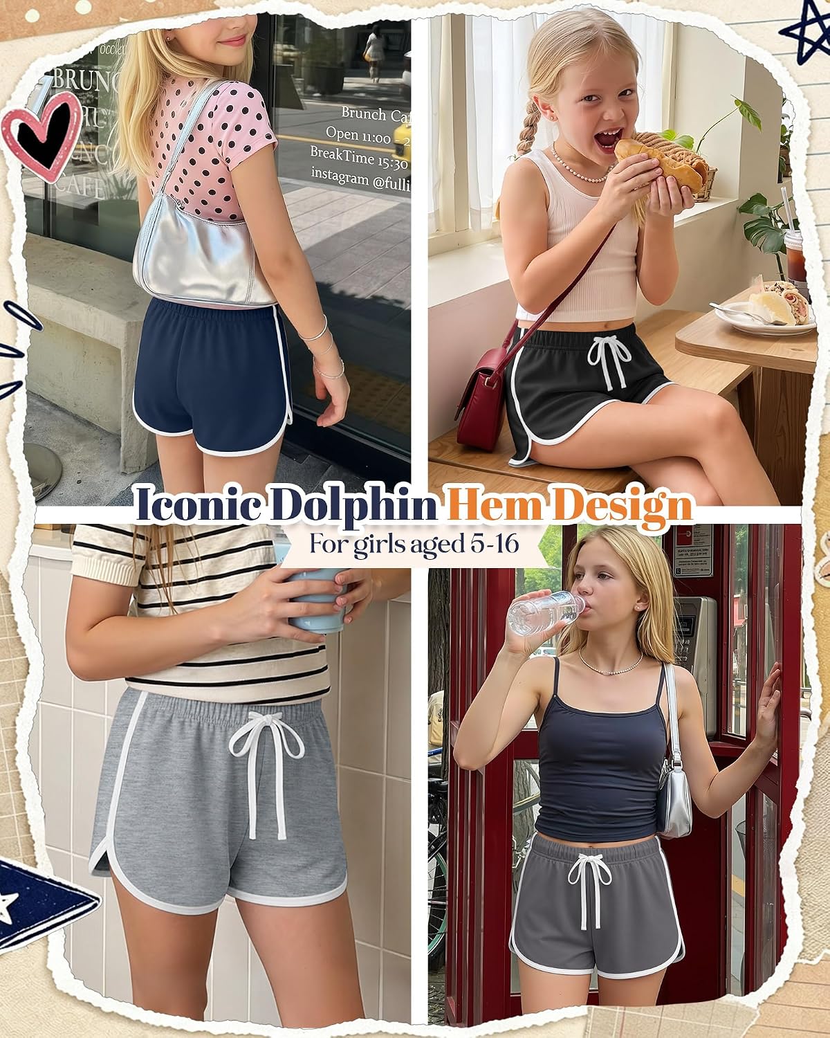 4 Pack Girls Shorts Teen Dolphin Shorts