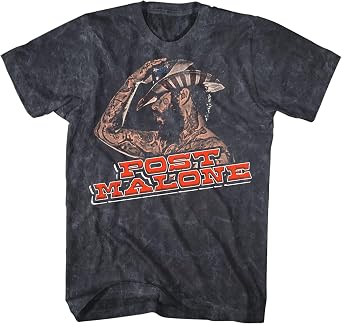 2Bhip Post Malone T Shirt Mineral Wash Black Graphic Music Fan Tee Black