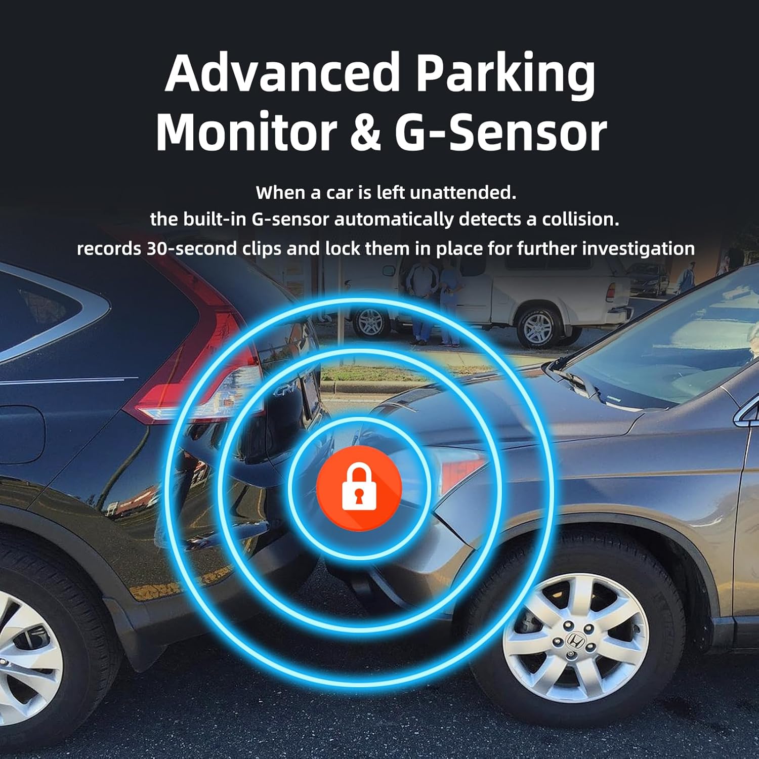 Diagram showing G-sensor detection of a collision
