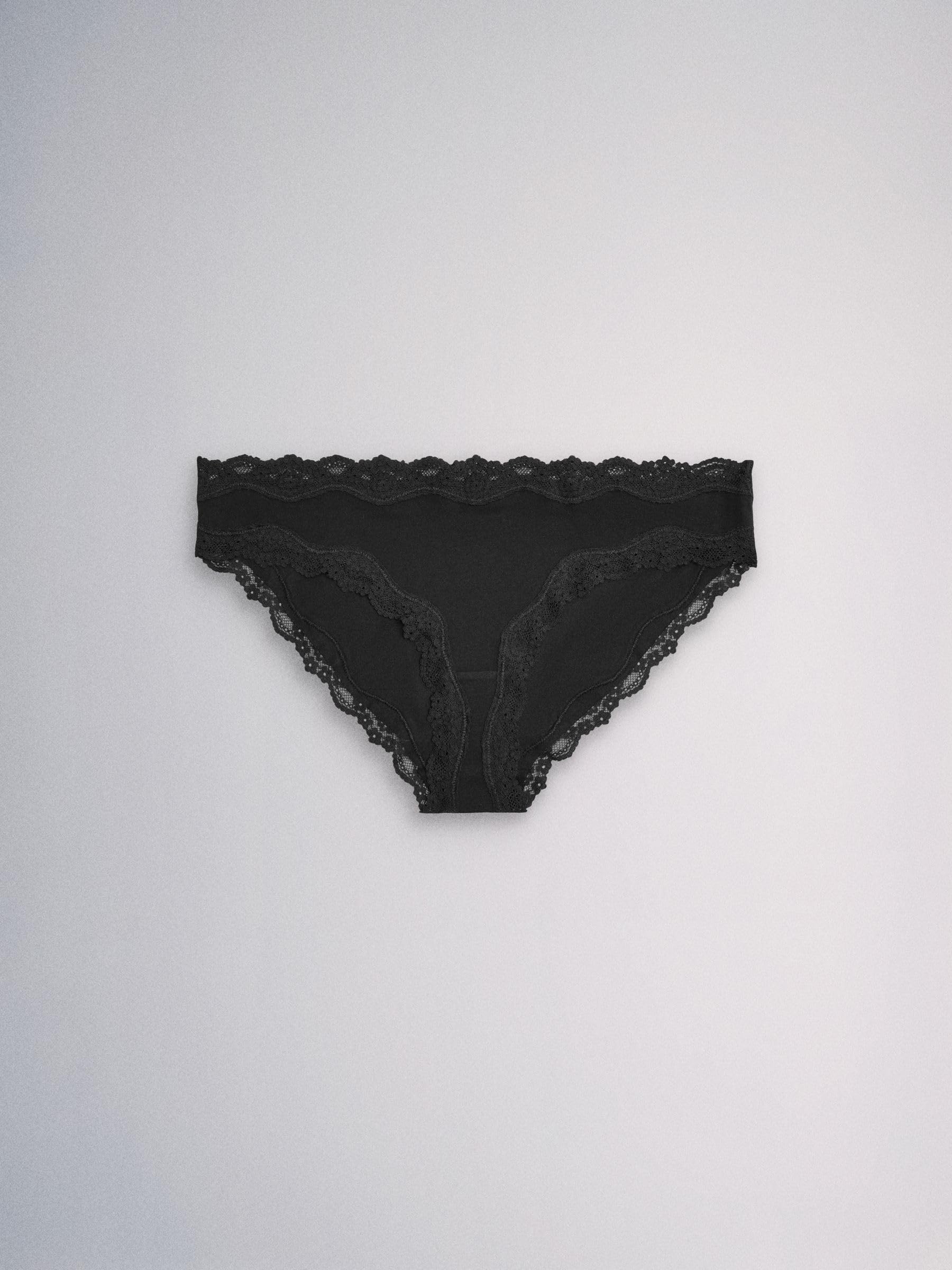 THE SET Donne Confezione da 7 brasiliani in Cotone con Pizzo