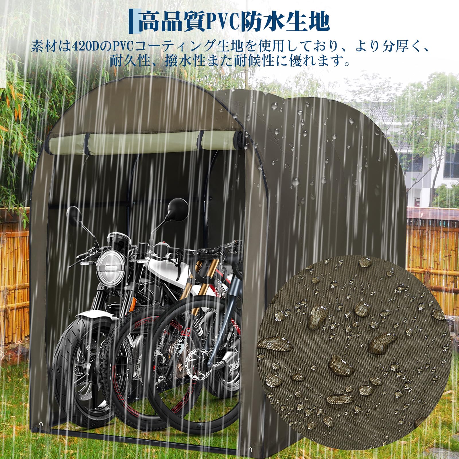 サイクルハウス　高耐久カバー　グレー アルミサイクルハウスカバー 単品 カバーのみ サイクルハウス M 2台用