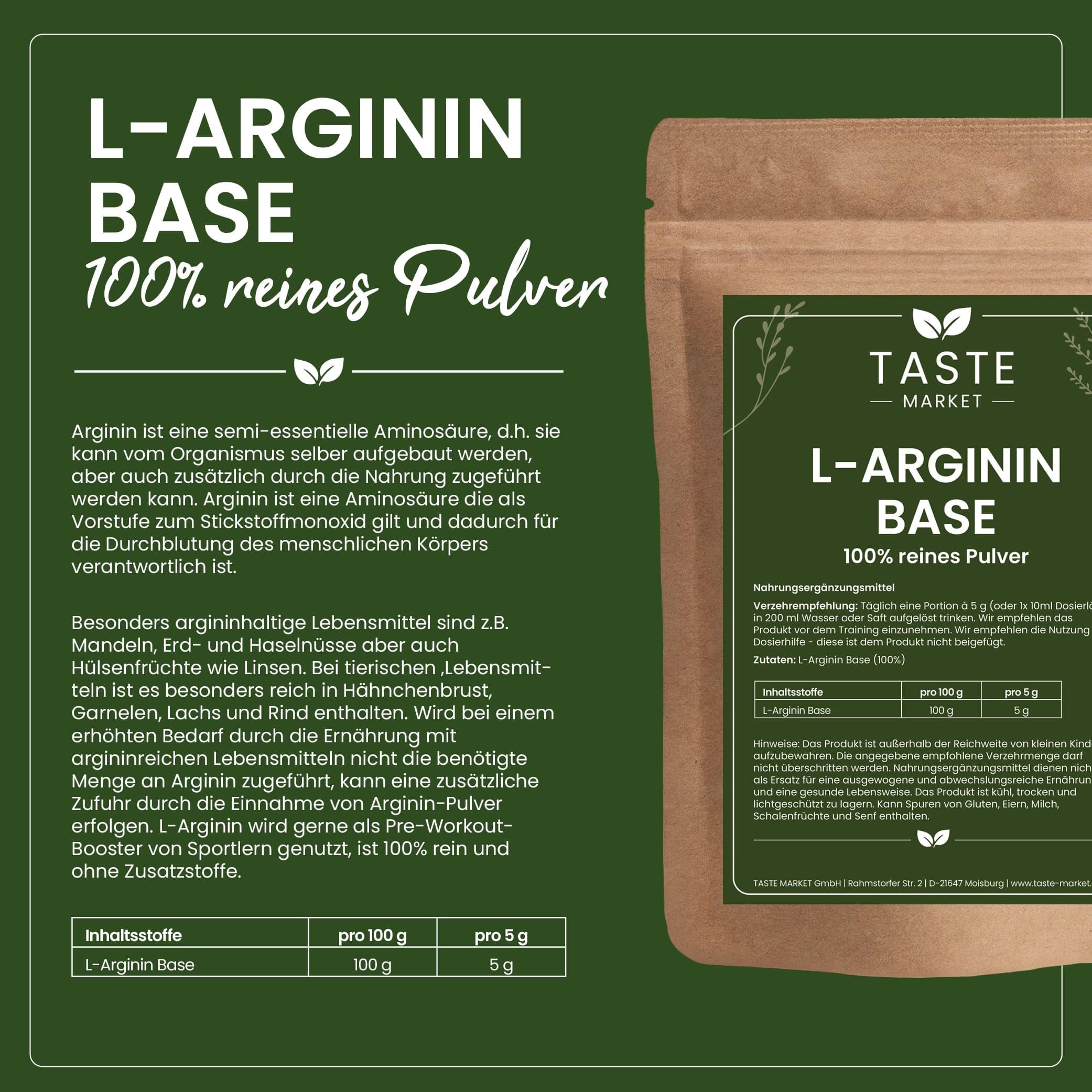 2 kg L-Arginin Pulver | 100% rein | Ohne Zusatzstoffe | nicht-essentielle Aminosäure