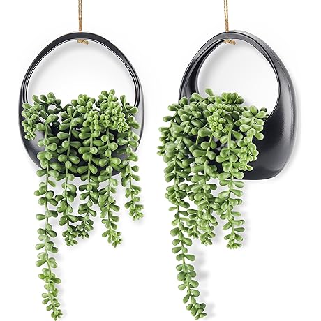 Der Rose Fake Hanging Succulents: Captivating Greenery for Boho Ambiance