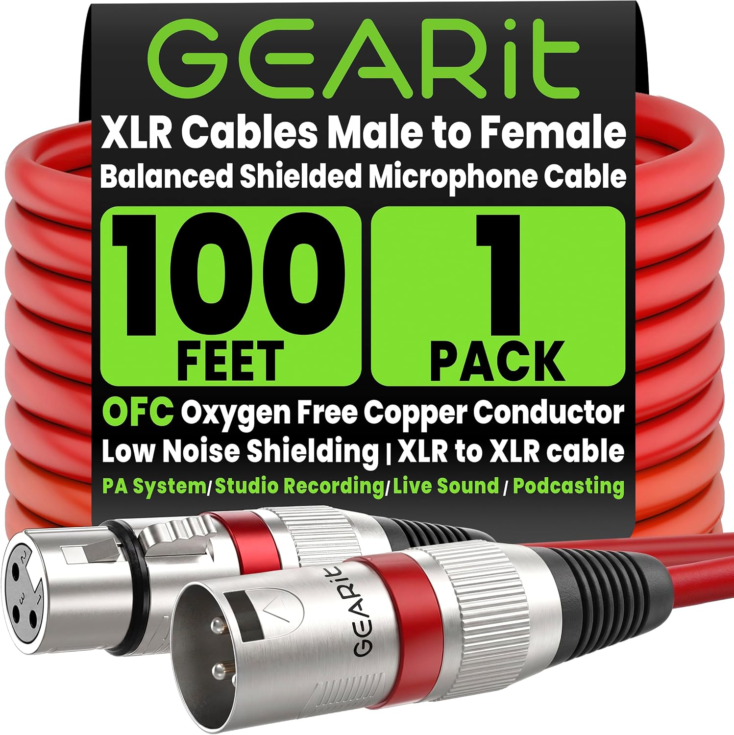 GEARit XLRケーブル 100フィ