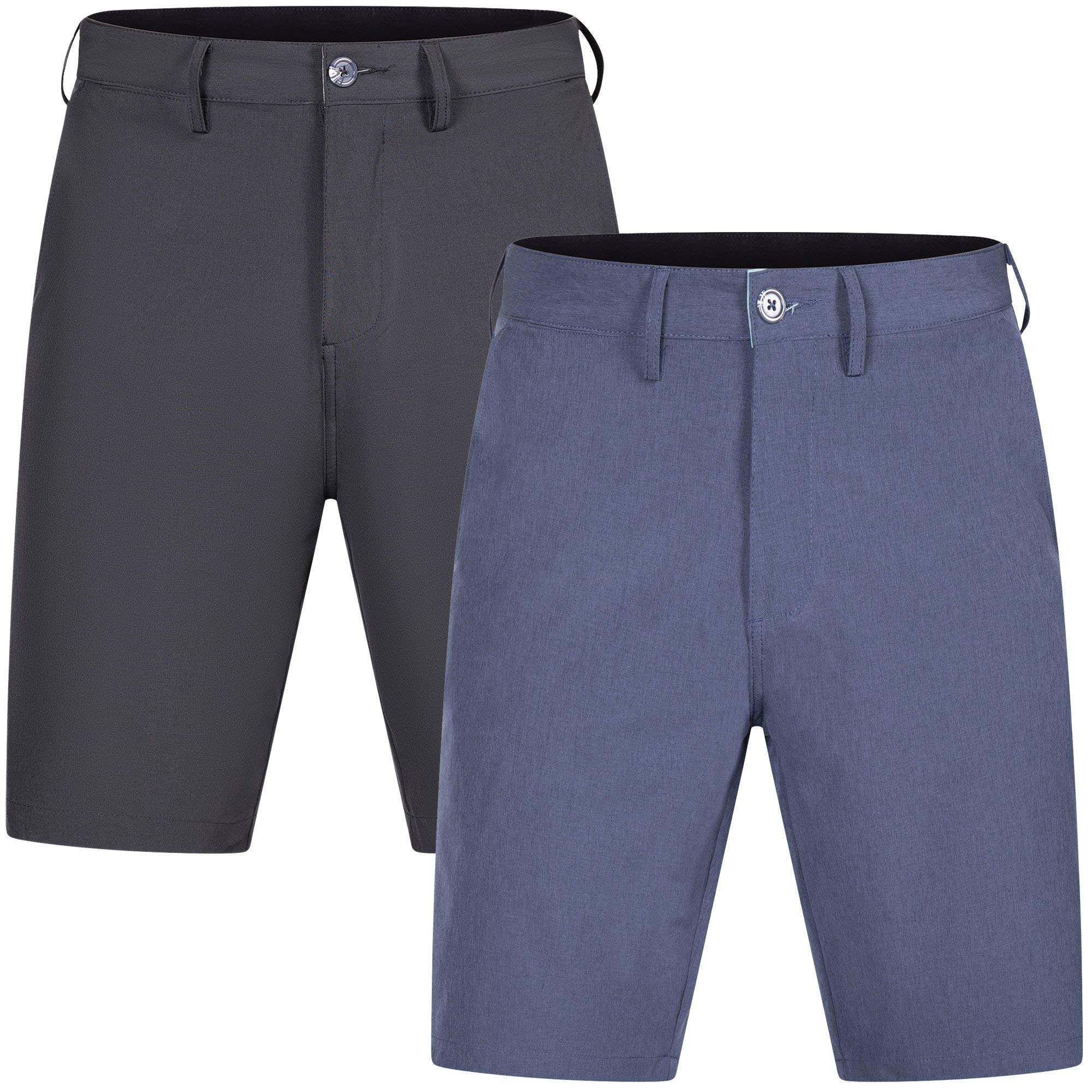 Brickline 2-Pack Hybrid Shorts for Mens Quick Dry Stretch Board Shorts Swim Trunks