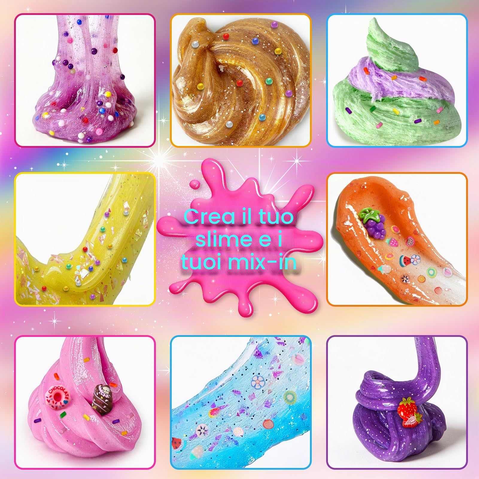 Kit Slime Fai da Te per Bambine, Glimmer Crunchy, Kit Slime Galaxy | Slime Burro, Schiuma, Nuvola con Aggiunte, Palline di Schiuma, Charm, Regali per Feste per Bambini 3-12 anni