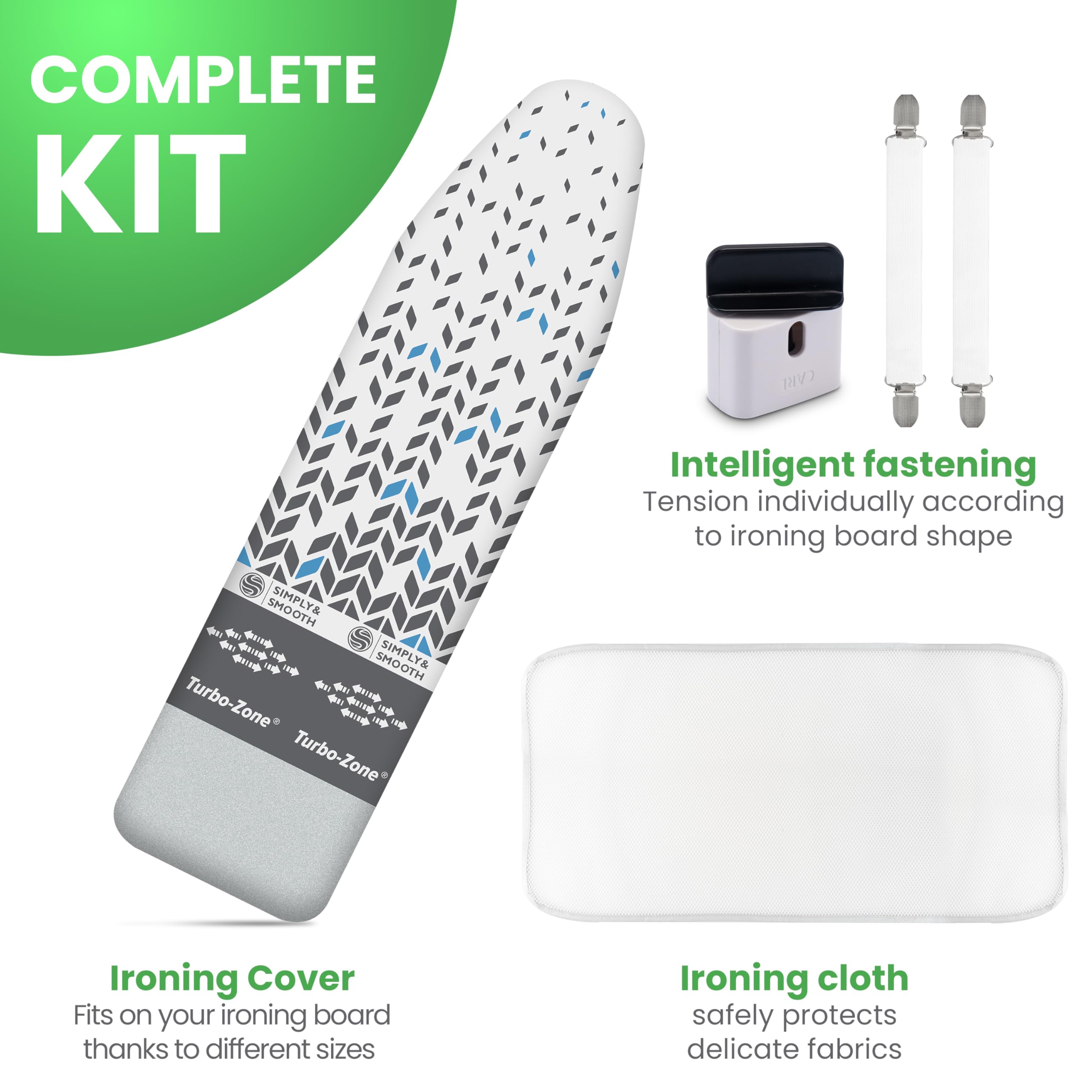 Copriasse Da Stiro In Cotone Lamodo 120x40 Cm - Imbottitura Extra Spessa Con Elastico E Tenditori - Foto 5