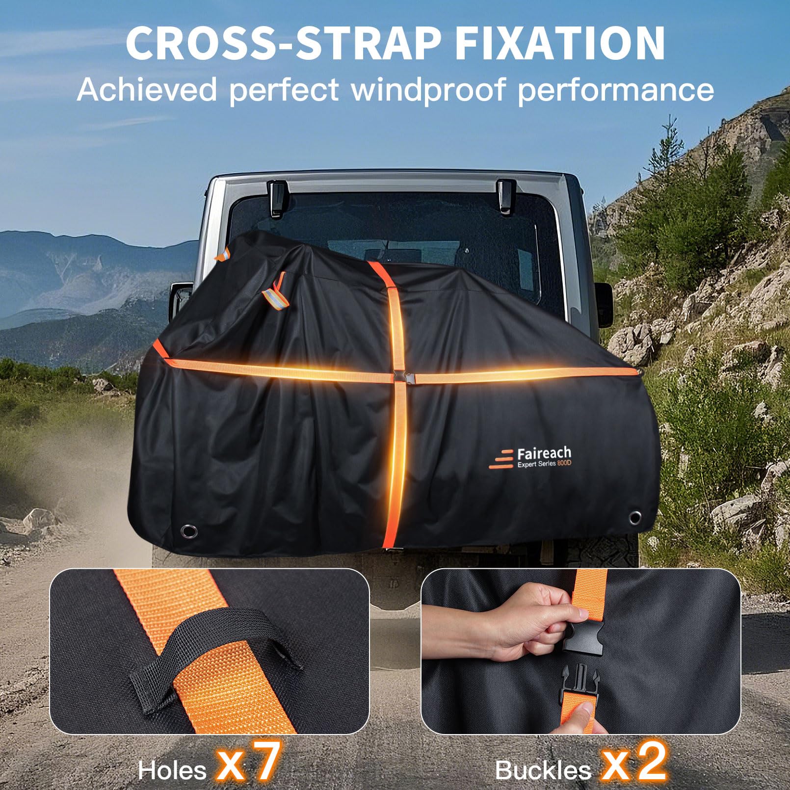 Faireach Housse De Vélo Imperméable Pour 2 Vélos - Robuste Et Coupe-Vent Pour SUV, Camping-Car