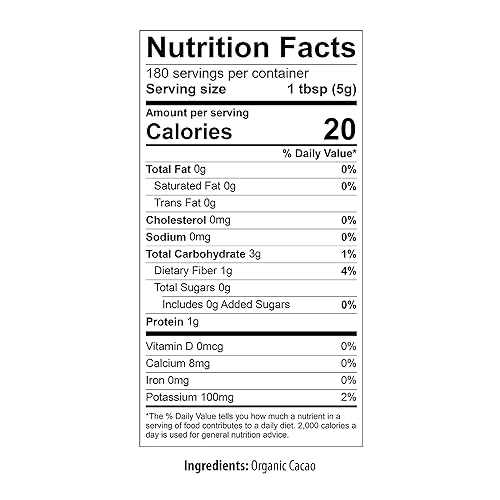 Miniatura 2 de Milliard Cacao orgánico en polvo sin OMG y sin gluten 2 libras paquete de 1