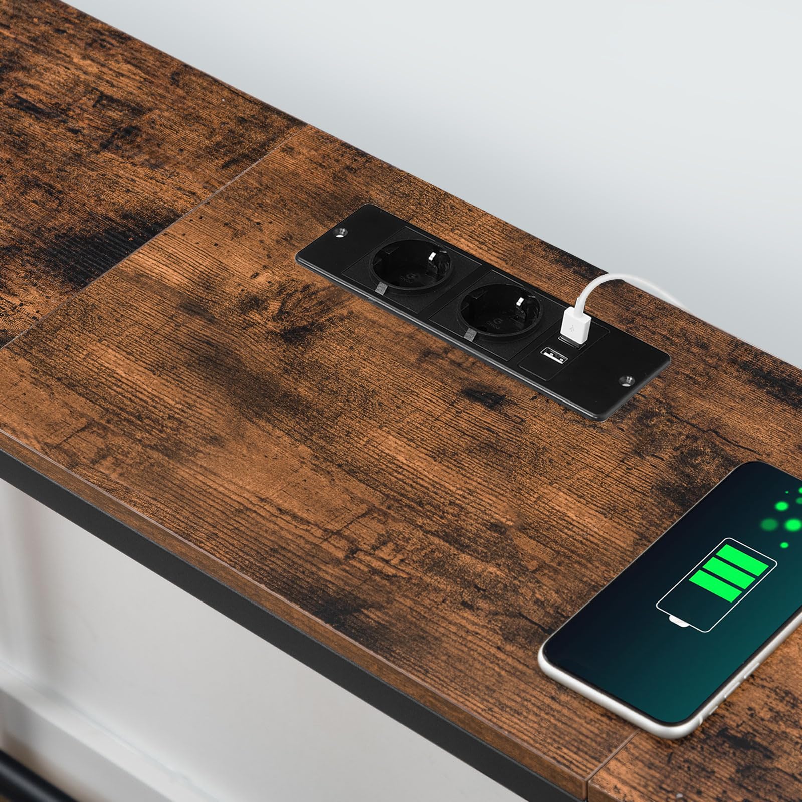 MAHANCRIS Mesa de Entrada y Sofá Estrecha, Consola Con Estructura Metálica, Estilo Minimalista para Salón, Pasillo, Entrada, Vestíbulo, Marrón ACTHR112UE01