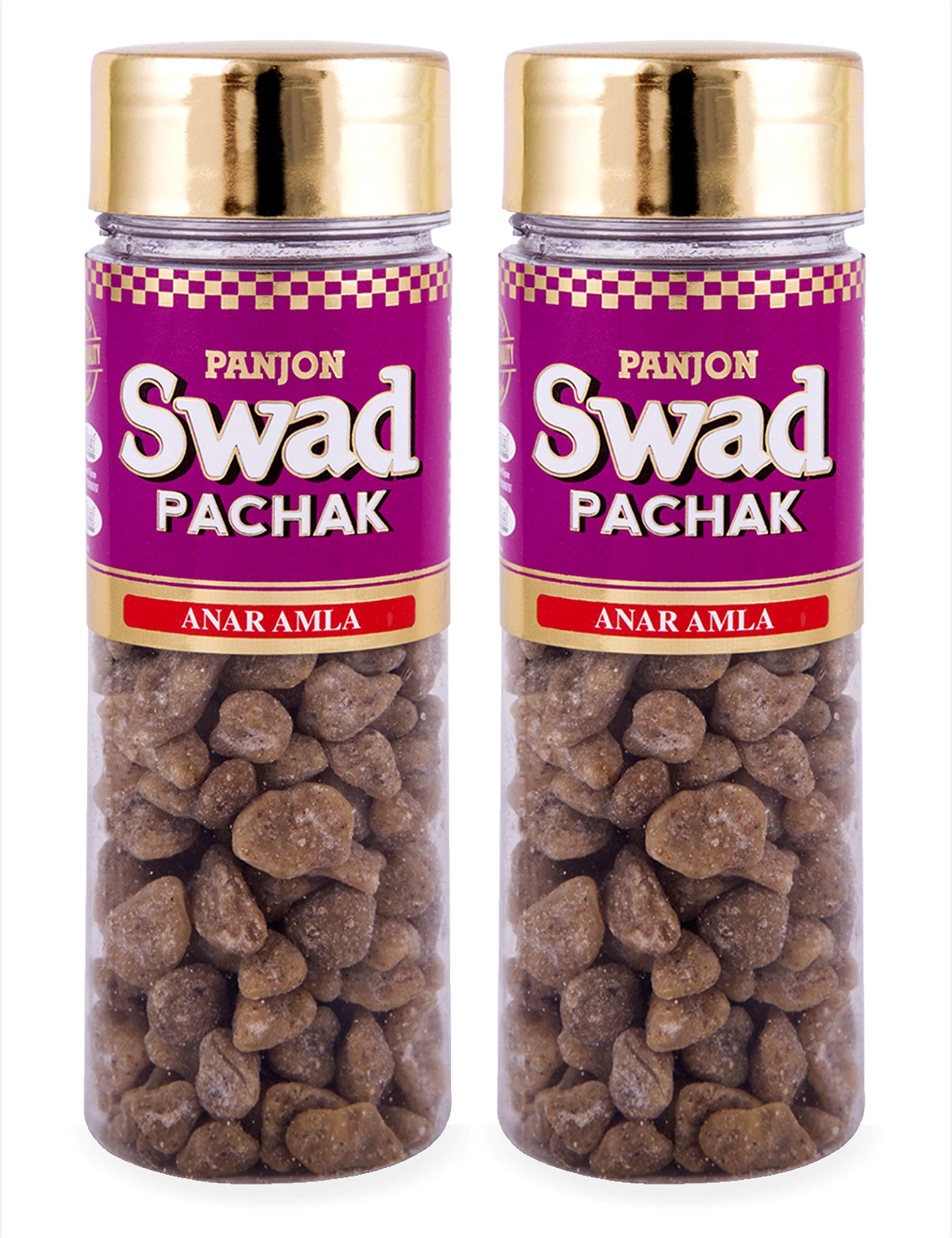 PANJON SWAD Anar Amla Candy Mukhwas (2 X 120 Grams) | Digestive Mouth Freshener | Hygienically Packed Traditional Pachak | Tasty Mouthfresheners | After-Meal Snack | Anar Amla, 240 g (Pack of 2)