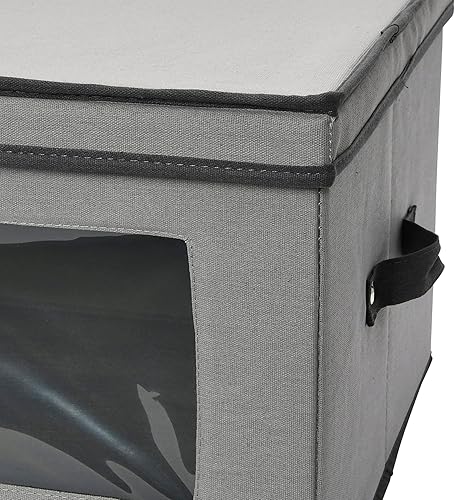 Miniatura 4 de Household Essentials Caja de almacenamiento grande para servir, lona de poliéster con lados de tablero de fibra, 3 bolsas protectoras, plegable y