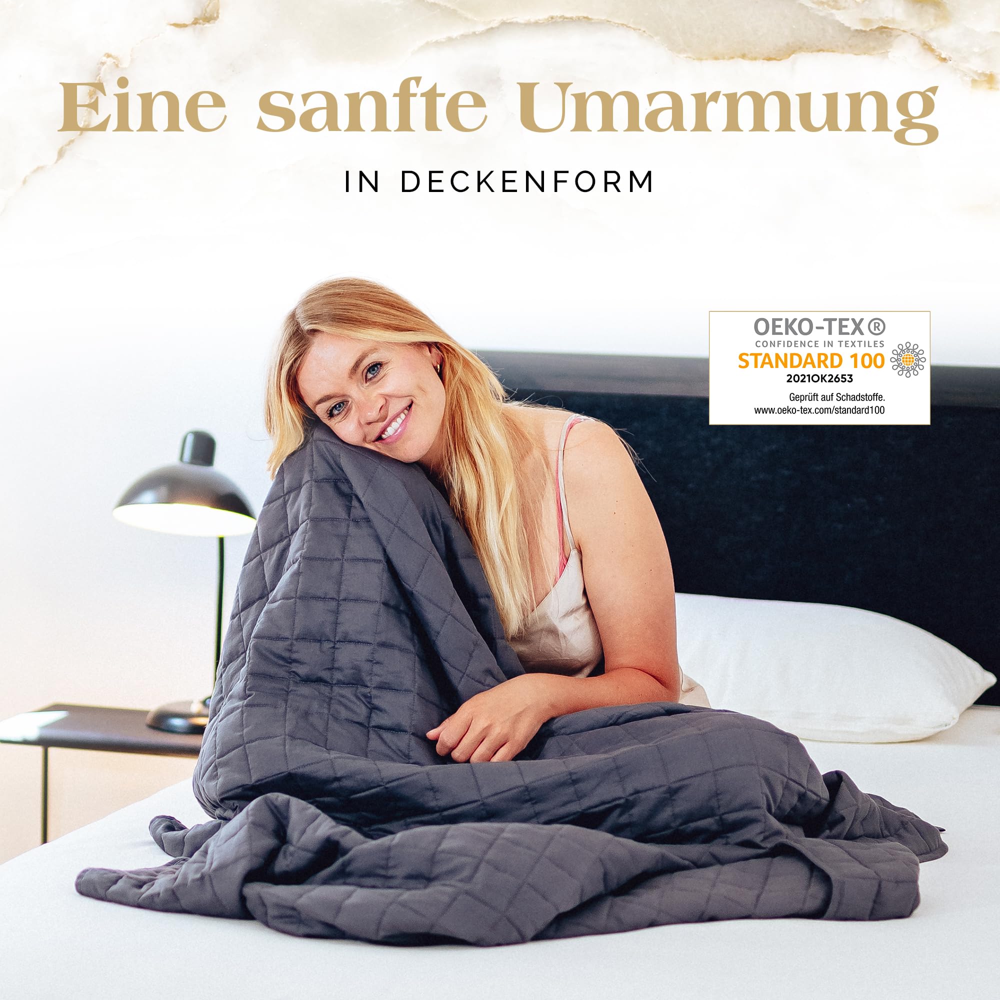 Akroma Premium Gewichtsdecke 155x220cm 12KG Anti Stress Therapiedecke 100% Baumwolle OekoTex