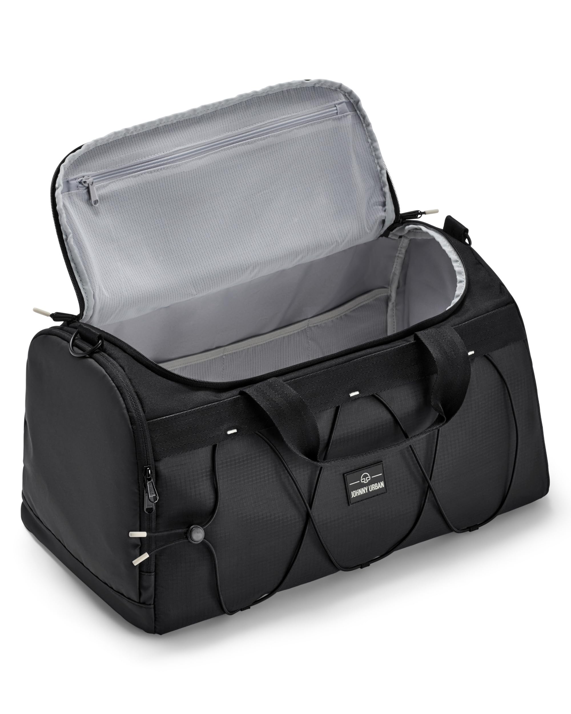 Johnny Urban Borsone Palestra Uomo Donna Nero - Shawn - Borsa Sportiva e Zaino 2 in 1 - Borsa da Viaggio Con Scomparto Per Le Scarpe - Idrorepellente