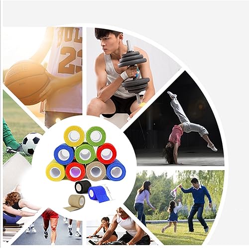 Miniatura 16 de Cinta adhesiva autoadherente, vendajes médicos cohesivos, flexibles, elásticos, atléticos, fuertes, cinta elástica de primeros auxilios para Paquete