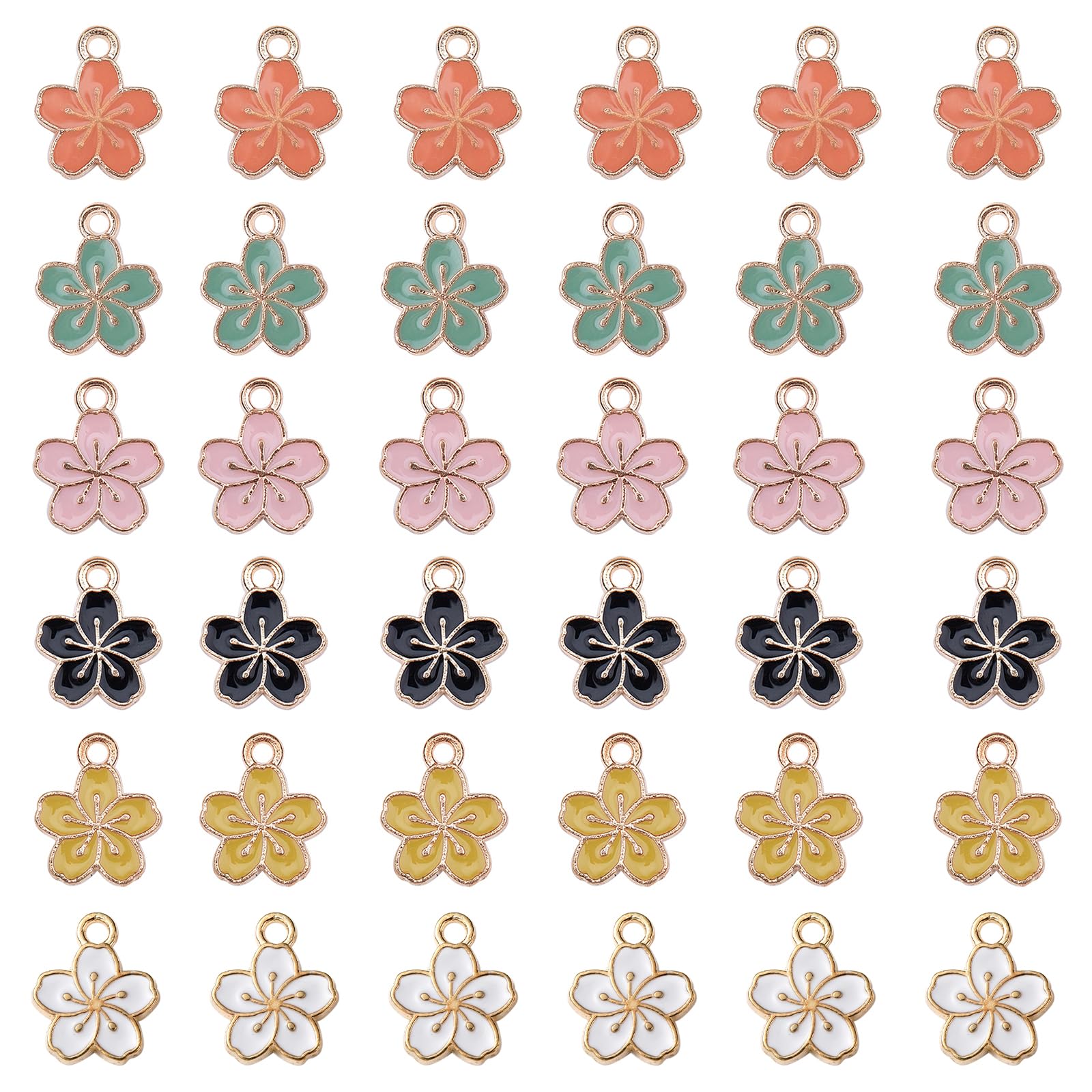 Amazon | [SUNNYCLUE] 蝶恋花 60個6色 チャーム フラワー パーツ 桜