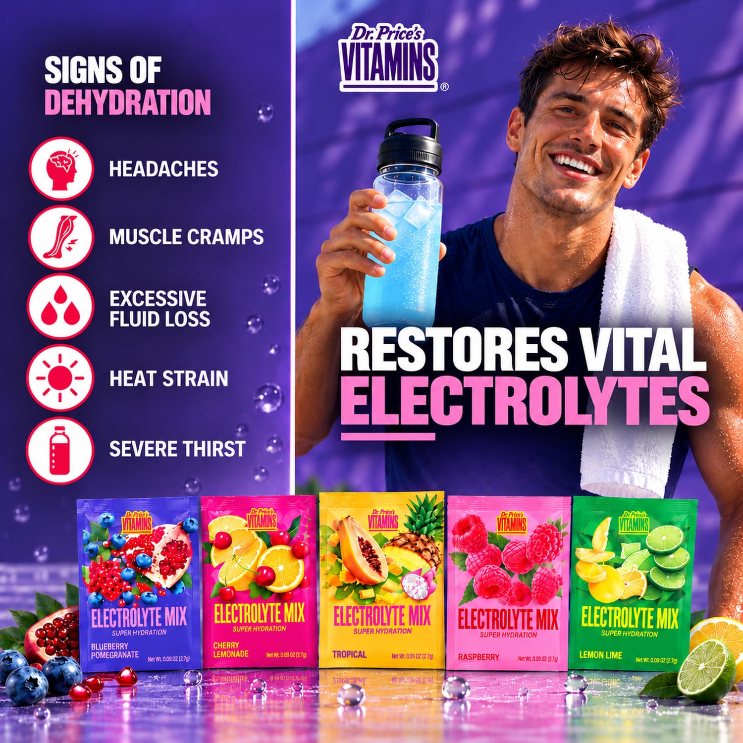 Dr. Price's Electrolytes Powder Packets, Variety Pack, 30 Packs — Amazon image 3