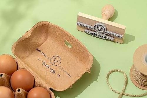 Miniatura 4 de Stamp by Me | Egg Cartons Stamp | Personalized Eggs Carton Stamps | Chicken Eggs Stamper | Custom Wooden Rubber Stamp | Self-Inking Labels | Farm