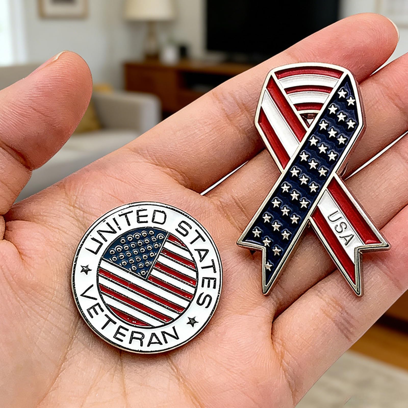 Patriotisches Schmuckset aus rostfreier Legierung mit traditionellen Flaggendesigns, ideal Verschenken und zur Personalisierung der Unabhängigkeitstag Sammlung