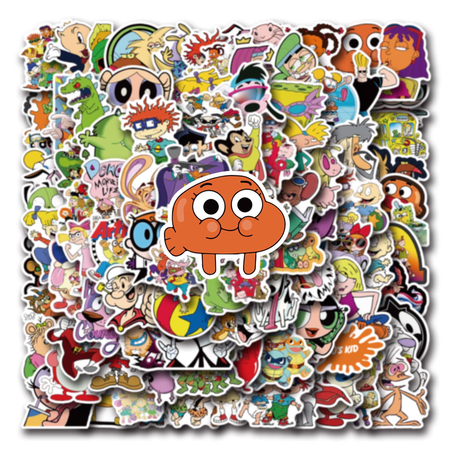 Classic 80-90s Cartoon Stickers, 100PCS Fun and Cute Stickers, Various Nostalgic Anime Vinyl Waterproof Stickers for Laptop Skateboard DIY Scrapbook Luggage