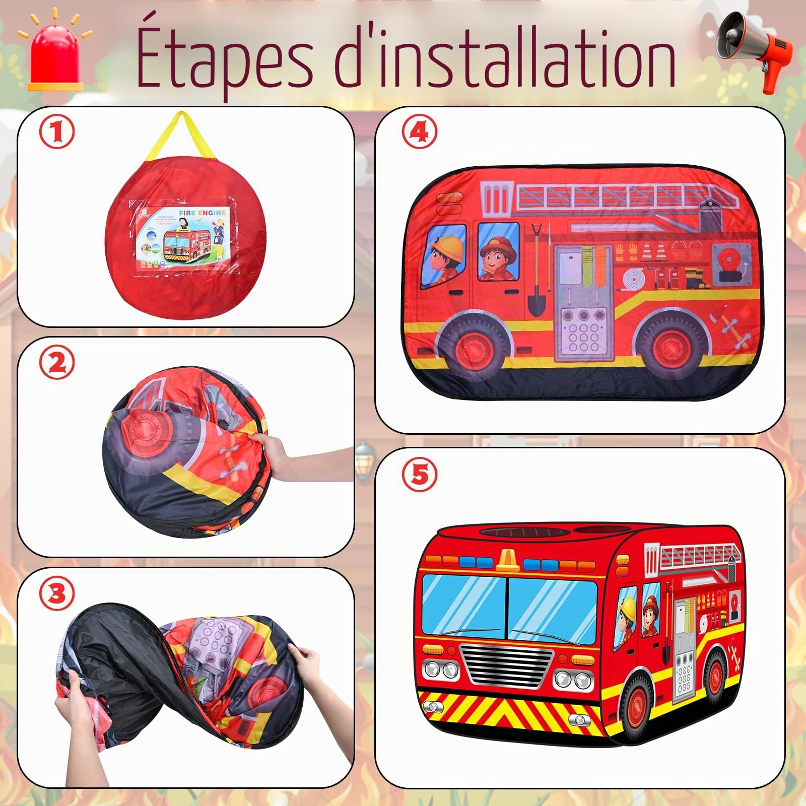 Maison de jeu pop-up pour enfants, tente de jeu, pop-up, avec sac de transport, jouet pour l'intérieur et l'extérieur, garçons et filles à partir de 3, 4, 5, 6 ans